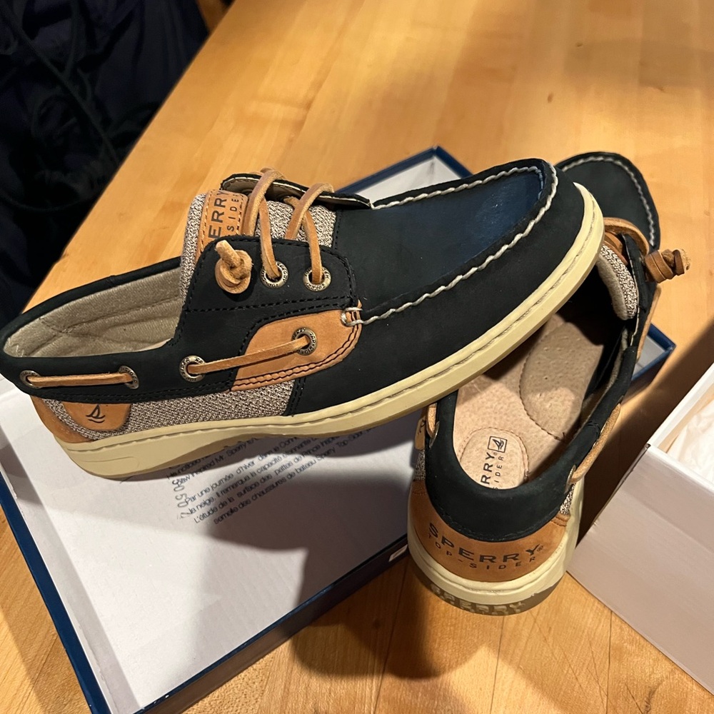Sperry Black and Brown Top-Sider Shoes - Picture 2 of 9